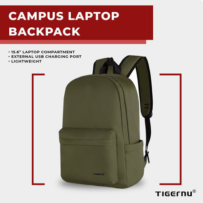 Tigernu T-B3249A College Campus School Laptop 15.6 inch Laptop Backpack Bag with Lock