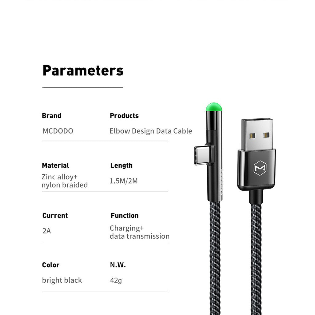 Mcdodo CA-6390 New Gaming Series Type C Cable 1.5m