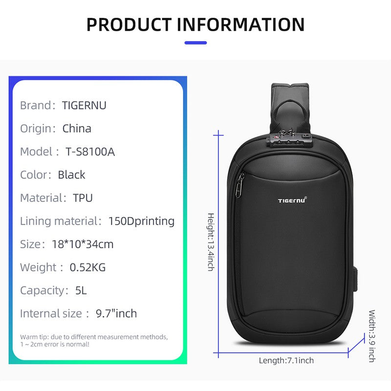 Tigernu T-S8100A Waterproof Crossbody Travel Bag