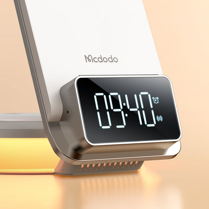 Mcdodo CH-1610 4 in 1 Desktop Wireless Charger with Alarm & Night Light