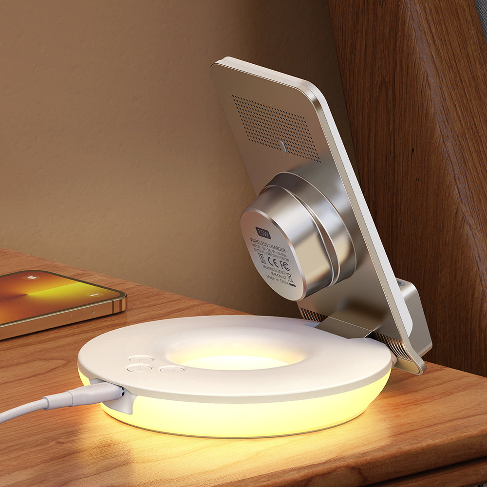 Mcdodo CH-1610 4 in 1 Desktop Wireless Charger with Alarm & Night Light