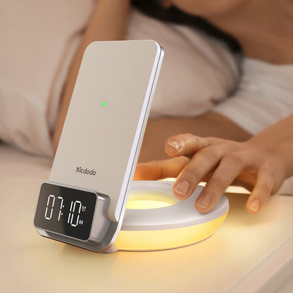 Mcdodo CH-1610 4 in 1 Desktop Wireless Charger with Alarm & Night Light