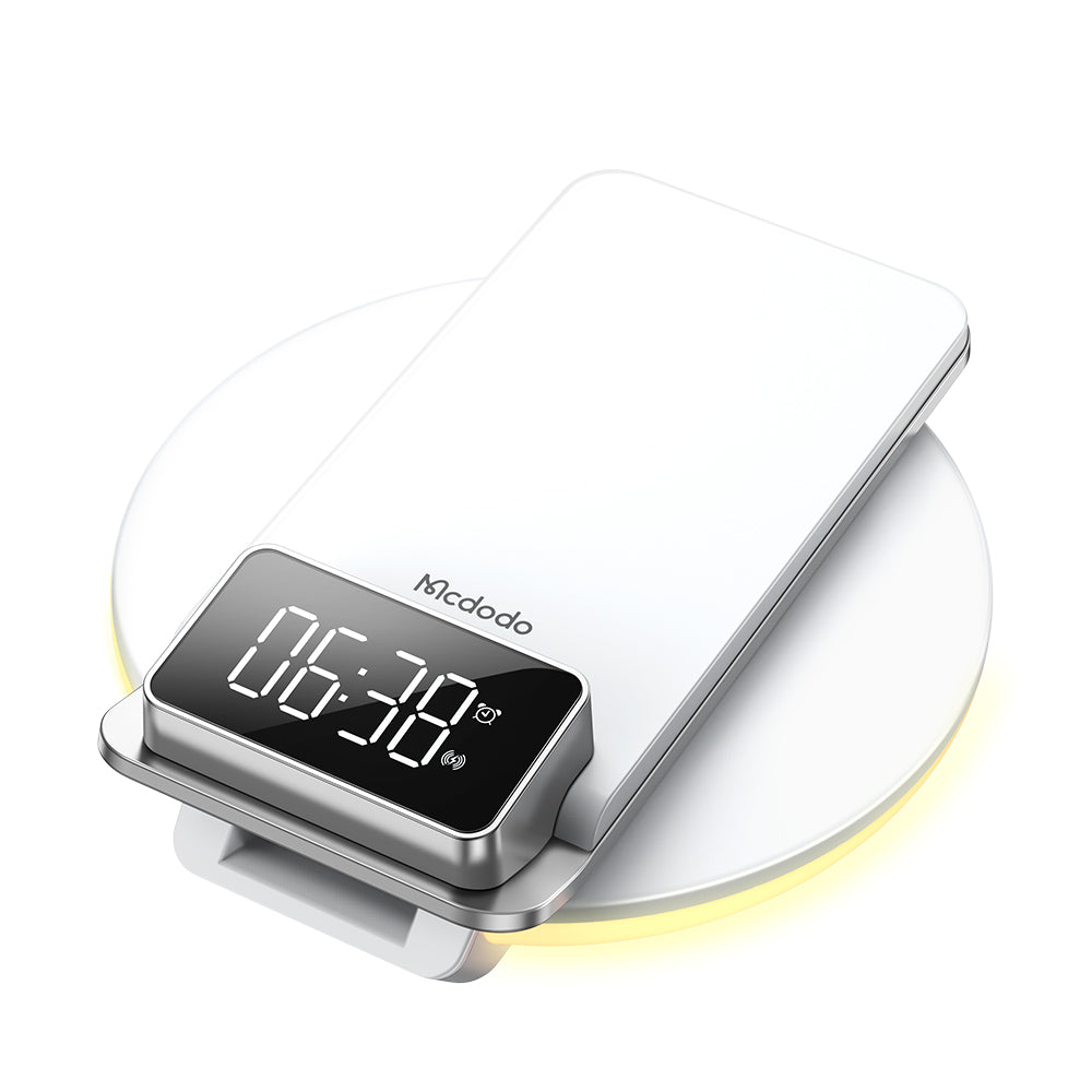 Mcdodo CH-1610 4 in 1 Desktop Wireless Charger with Alarm & Night Light