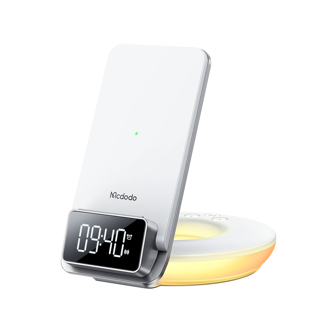 Mcdodo CH-1610 4 in 1 Desktop Wireless Charger with Alarm & Night Light