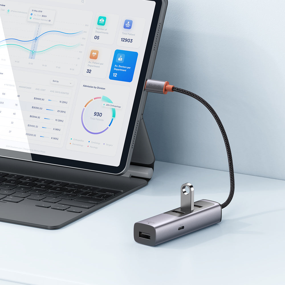 Mcdodo HU-1120 5 in 1 100W PD Type C Port + 4 Port USB 3.0 USB Type C USB Hub